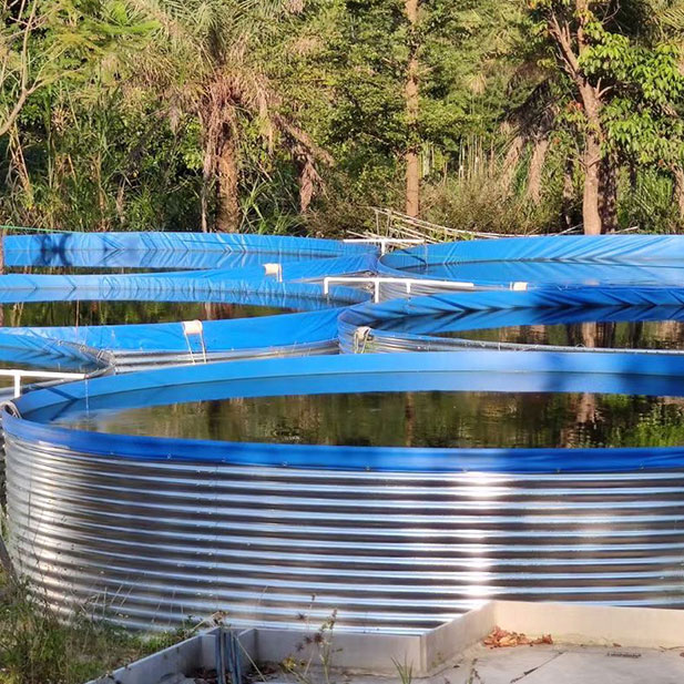 Large plastic fish containers Galvanized steel large commercial fish tanks 100000 Litre for farm irrigation fish breeding